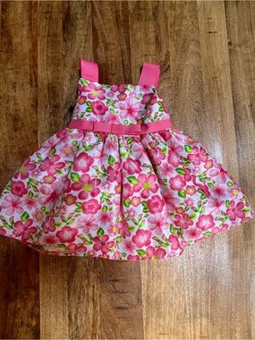 Youngland Pink Floral Baby Dress with Heart Label